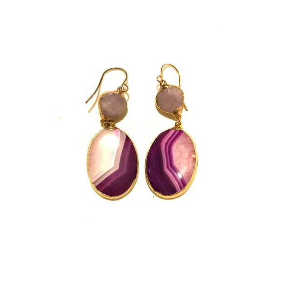 Soixante Neuf Jewelry - Soixante Neuf Jewels Double Drop Amethyst Earrings